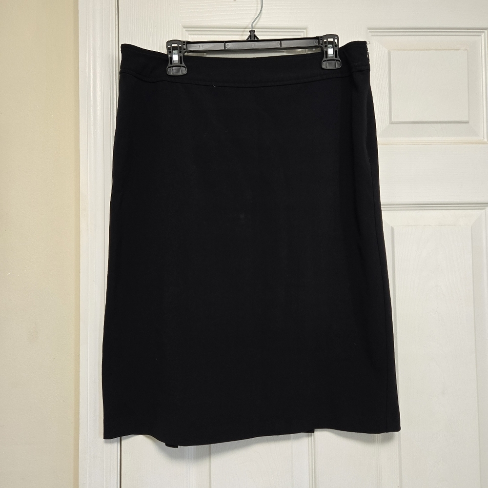 Sunny Leigh Womens Black Pleated Pencil Skirt Size 12